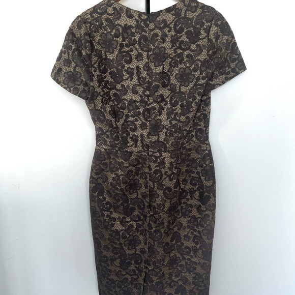 ❤️❤️ Cocktail / office dress in a grey pattern, square neck, short sleeve,… - Picture 3 of 9